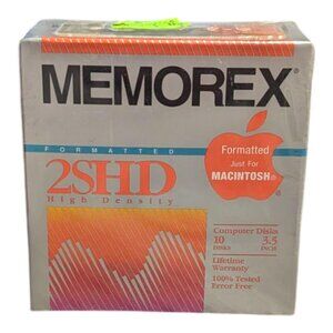Memorex 3.5" Macintosh HD Disks 10-Pack - Brand New Sealed